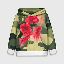 Детская толстовка Камуфляж с маками