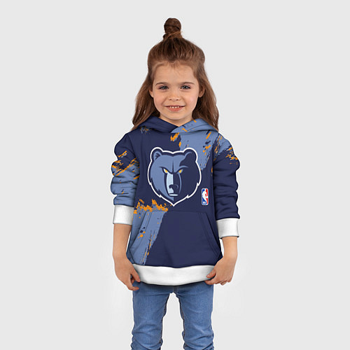 Детская толстовка Мемфис Гриззлис - логотип команды / 3D-Белый – фото 4