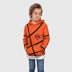 Толстовка-худи детская Майами Хит - баскетболная разметка, цвет: 3D-белый — фото 2