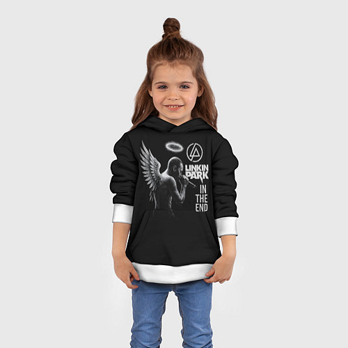 Детская толстовка Честер Беннингтон ангел- In the end / 3D-Белый – фото 4