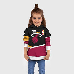 Толстовка-худи детская Майами Хит - линии, цвет: 3D-белый — фото 2