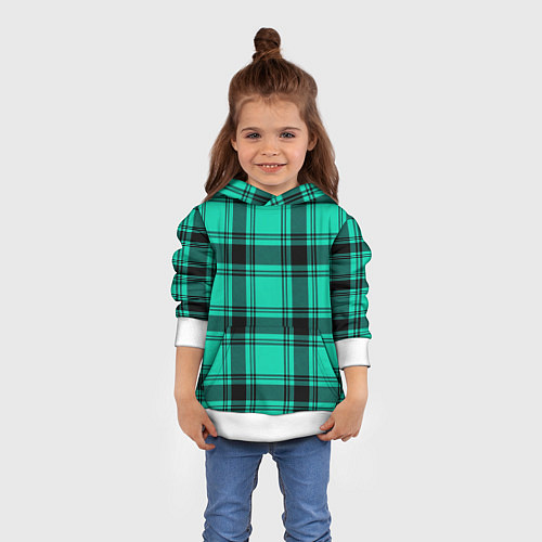 Детская толстовка Checkered turquoise / 3D-Белый – фото 4