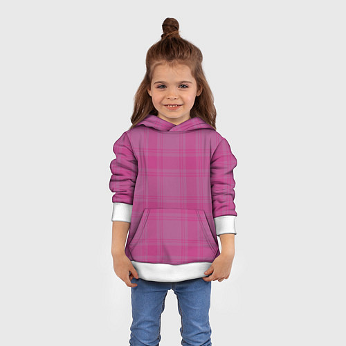 Детская толстовка Checkered pink / 3D-Белый – фото 4