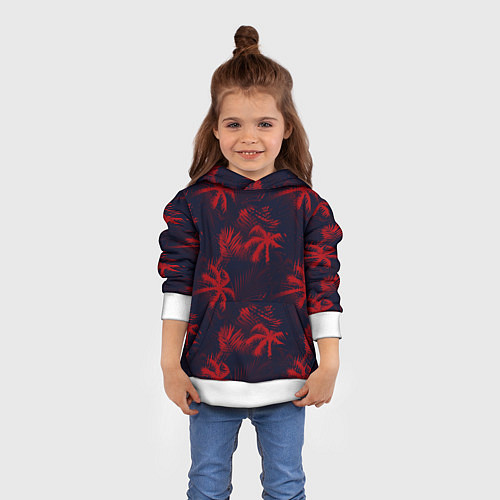 Детская толстовка Palm black red / 3D-Белый – фото 4