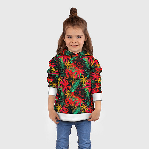 Детская толстовка Palm yellow red / 3D-Белый – фото 4