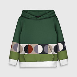 Толстовка-худи детская Луна Малевича сосновый зеленый, цвет: 3D-белый