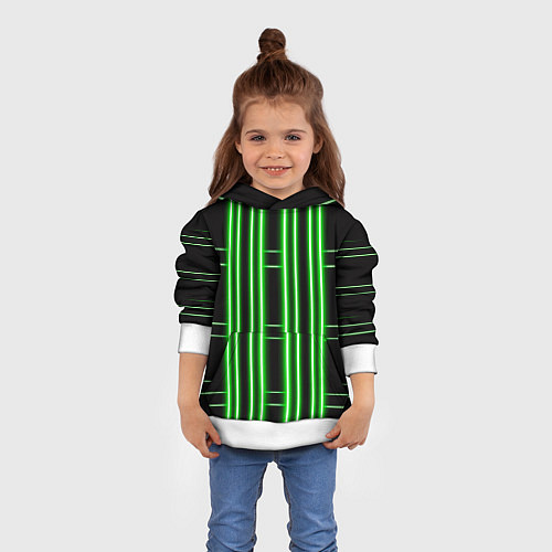 Детская толстовка Neon green / 3D-Белый – фото 4