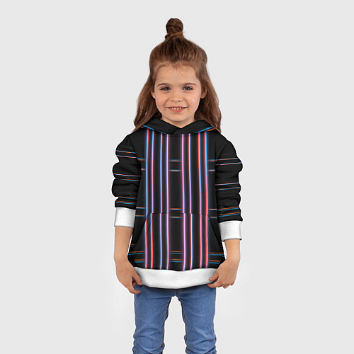 Детская толстовка Neon red blue black / 3D-Белый – фото 4