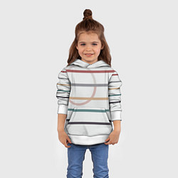 Толстовка-худи детская Stripes and circle, цвет: 3D-белый — фото 2