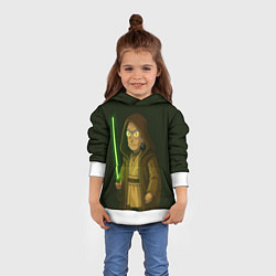 Толстовка-худи детская Рик - магистр-джедай, цвет: 3D-белый — фото 2