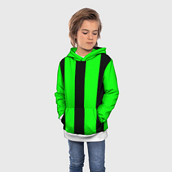 Толстовка-худи детская Color green black line, цвет: 3D-белый — фото 2