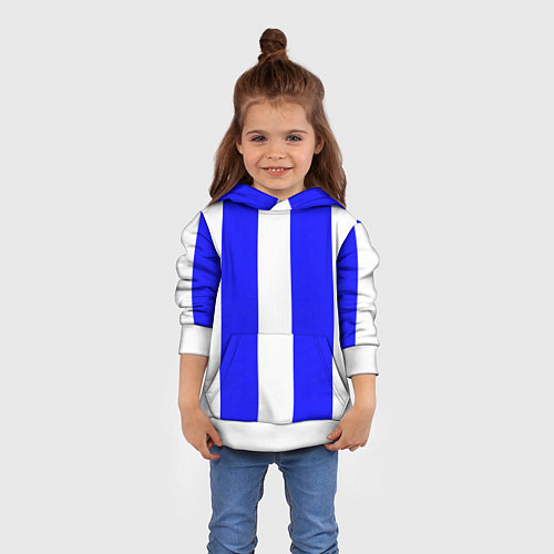 Детская толстовка Color white blue line / 3D-Белый – фото 4