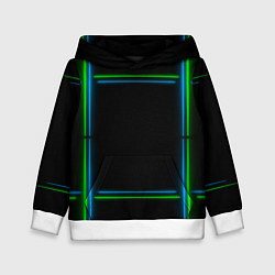 Детская толстовка Neon green light blue