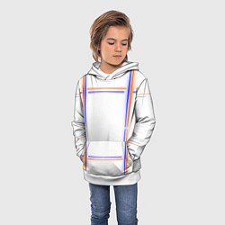 Толстовка-худи детская Neon white orange light blue, цвет: 3D-белый — фото 2