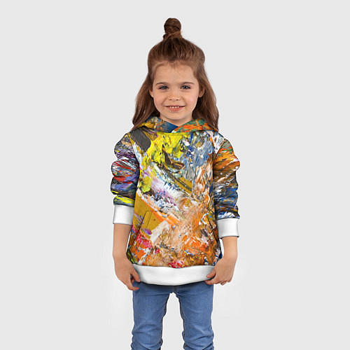 Детская толстовка Живая Абстракция: Поток Цветов и Форм в Постоянном / 3D-Белый – фото 4