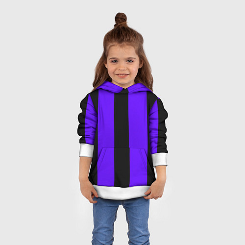 Детская толстовка Color purple black stripes / 3D-Белый – фото 4