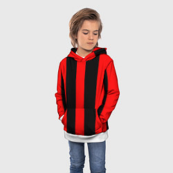 Толстовка-худи детская Color black red lines, цвет: 3D-белый — фото 2