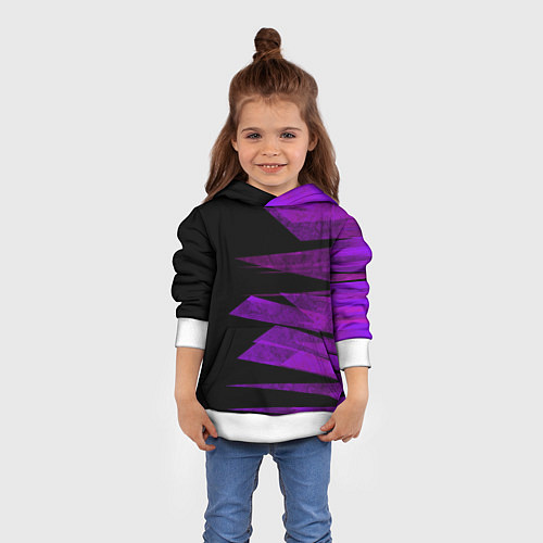 Детская толстовка Color purple black stripes / 3D-Белый – фото 4