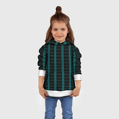 Детская толстовка Color blue dark stripe / 3D-Белый – фото 4