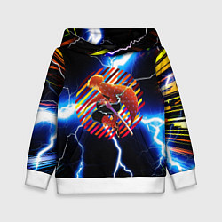 Толстовка-худи детская Anime Demon Slayer Zenitsu, цвет: 3D-белый