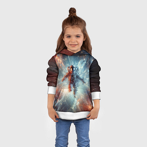 Детская толстовка Космонавт в космической туманности / 3D-Белый – фото 4