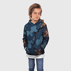 Толстовка-худи детская Камуфляжные плиты текстура, цвет: 3D-белый — фото 2