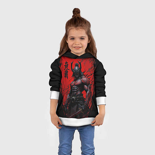 Детская толстовка Они воин самурай / 3D-Белый – фото 4