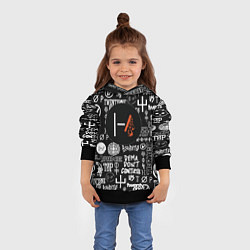 Толстовка-худи детская Twenty one pilots rock logo, цвет: 3D-черный — фото 2