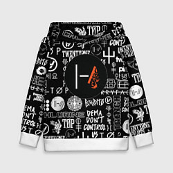 Толстовка-худи детская Twenty one pilots rock logo, цвет: 3D-белый