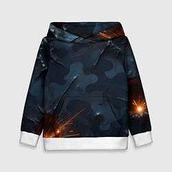 Толстовка-худи детская Камуфляжная текстура с дырами, цвет: 3D-белый