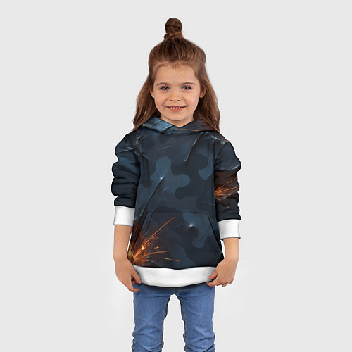 Детская толстовка Камуфляжная текстура с дырами / 3D-Белый – фото 4