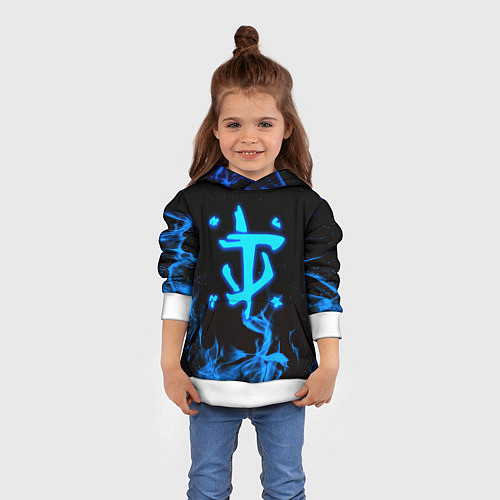 Детская толстовка Дум огонь лого / 3D-Белый – фото 4