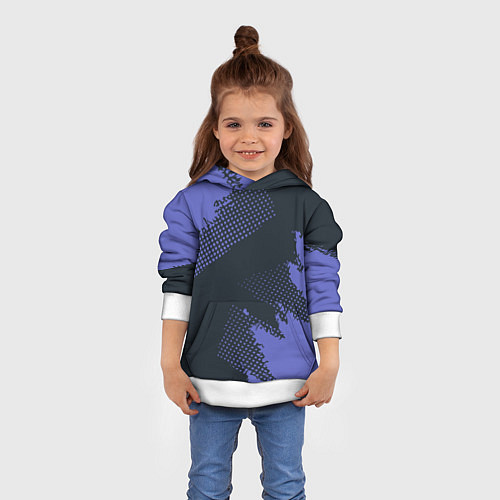 Детская толстовка Абстрактная текстура в синем / 3D-Белый – фото 4