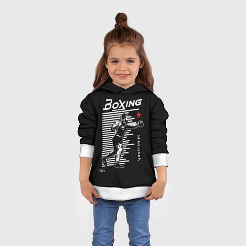 Детская толстовка Бокс - тяжело в учебе легко в бою / 3D-Белый – фото 4