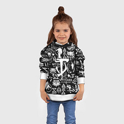 Толстовка-худи детская Doom логотипы ведьмак, цвет: 3D-белый — фото 2