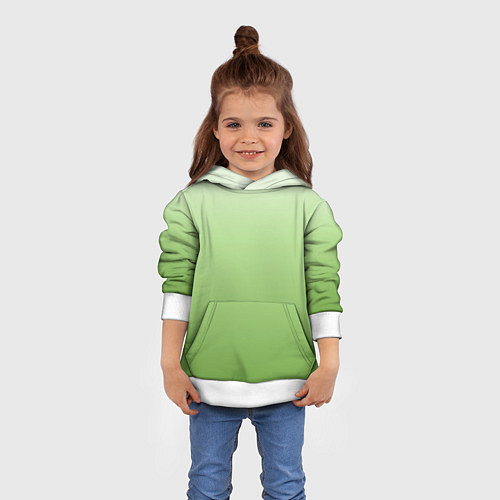 Детская толстовка Градиент нежно-зеленый / 3D-Белый – фото 4