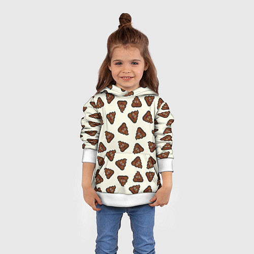 Детская толстовка Нашивки какашки / 3D-Белый – фото 4