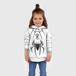 Толстовка-худи детская Паук на белом - the web of Fate, цвет: 3D-белый — фото 2