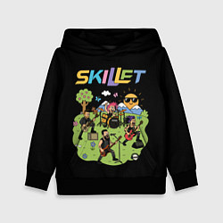 Толстовка-худи детская Скиллет мультяшный стиль, цвет: 3D-черный