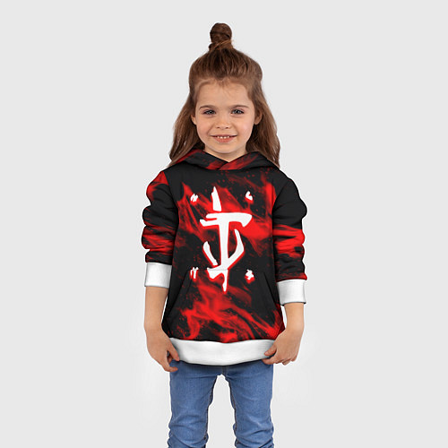 Детская толстовка Doom красный огонь марса / 3D-Белый – фото 4