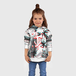 Толстовка-худи детская Doom тропики глитч, цвет: 3D-белый — фото 2