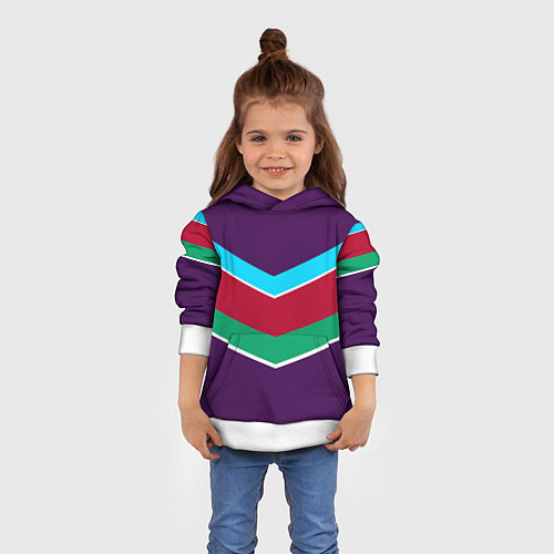 Детская толстовка Фиолетовый с полосами / 3D-Белый – фото 4