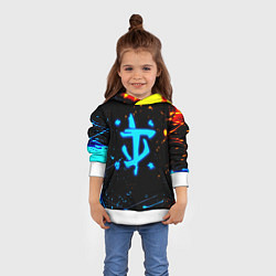 Толстовка-худи детская Doom лёд и пламя краски, цвет: 3D-белый — фото 2