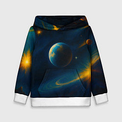 Толстовка-худи детская Пространство Вселенной, цвет: 3D-белый