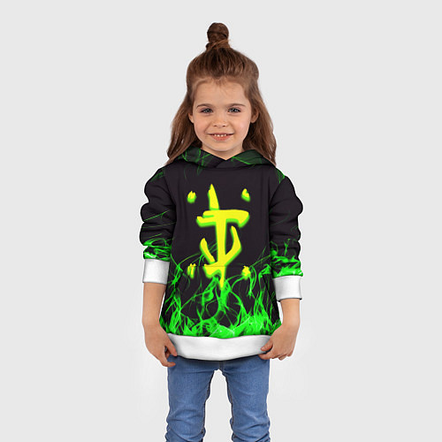 Детская толстовка Doom кислотное лого / 3D-Белый – фото 4