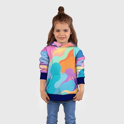 Детская толстовка Разноцветные красивые облака / 3D-Синий – фото 4
