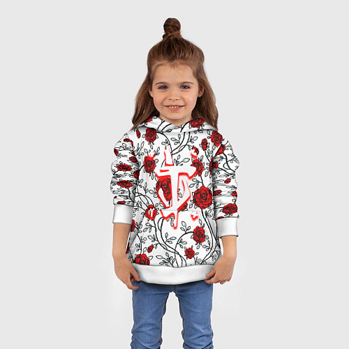 Детская толстовка Doom розы / 3D-Белый – фото 4