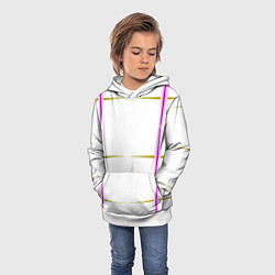 Толстовка-худи детская Color white pink yellow stripes, цвет: 3D-белый — фото 2