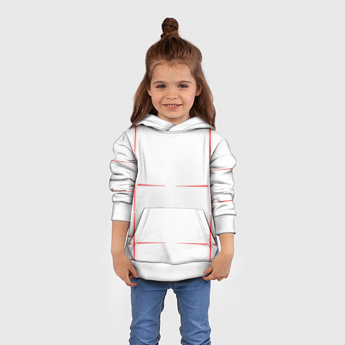Детская толстовка Color white red stripes / 3D-Белый – фото 4