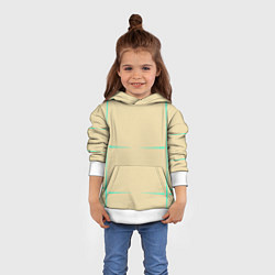 Толстовка-худи детская Color beige green stripes, цвет: 3D-белый — фото 2